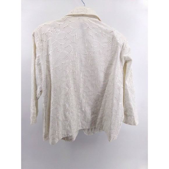 Drapers And Damons Women’s White Lace Jacket  16P button Blazer with pockets - Picture 6 of 9